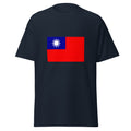 Unisex heather gray t-shirt featuring Taiwanese flag design printed across the front chest