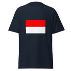 Unisex heather gray t-shirt featuring Indonesian flag design printed across the front chest