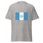 Unisex navy blue t-shirt featuring Guatemalan flag design printed across the front chest