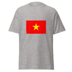 Unisex heather gray t-shirt featuring Vietnamese flag design printed across the front chest