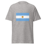 Unisex navy blue t-shirt featuring Argentine flag design printed across the front chest