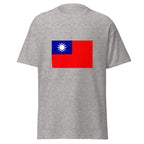 Unisex navy blue t-shirt featuring Taiwanese flag design printed across the front chest