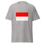 Unisex navy blue t-shirt featuring Indonesian flag design printed across the front chest