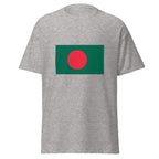 Unisex navy blue t-shirt featuring Bangladeshi flag design printed across the front chest