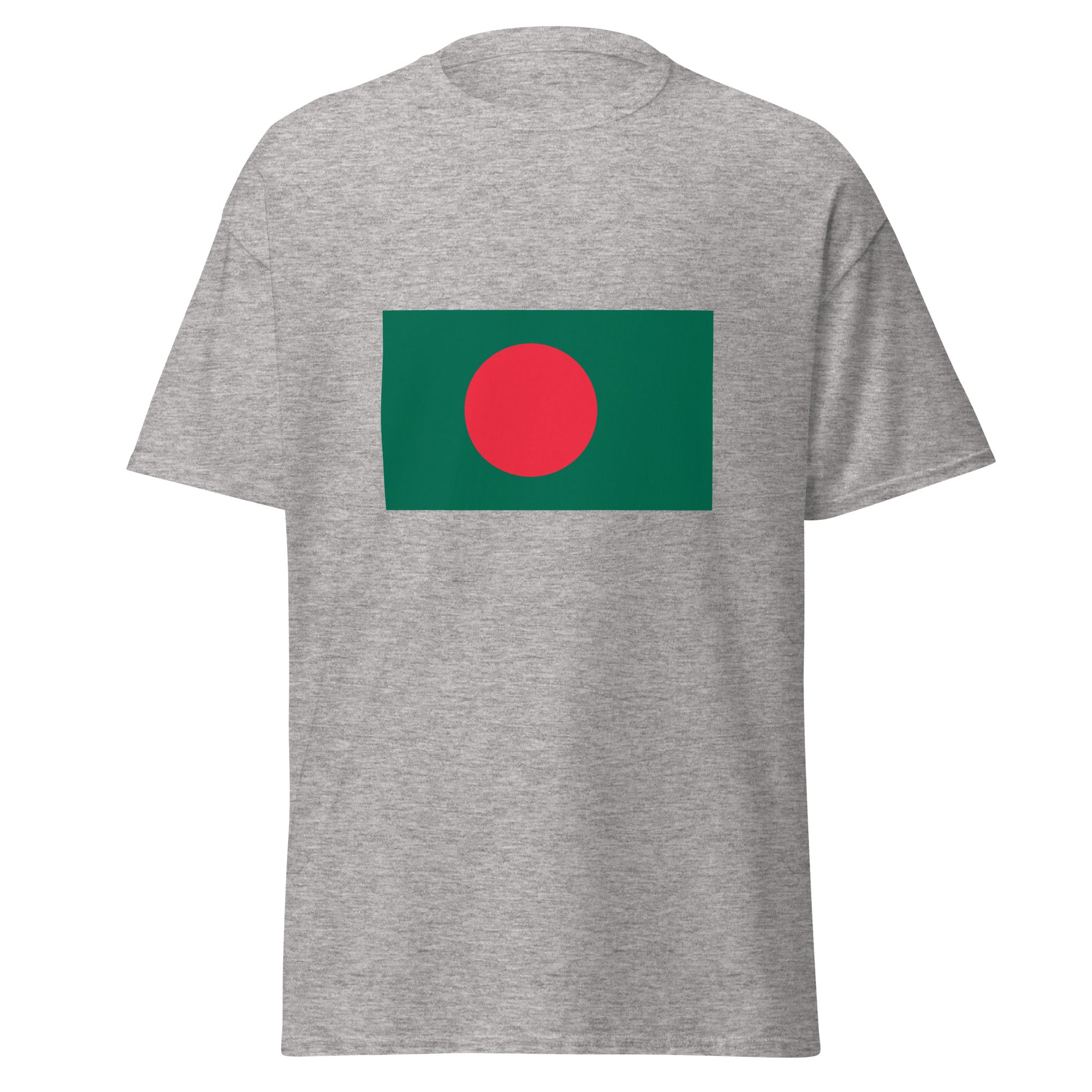 Unisex navy blue t-shirt featuring Bangladeshi flag design printed across the front chest