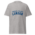 Unisex heather gray t-shirt featuring Imperial College London logo printed across the front chest
