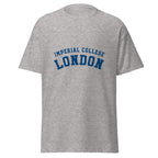 Unisex heather gray t-shirt featuring Imperial College London logo printed across the front chest
