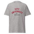 City University of Hong Kong Unisex classic tee, shown in Sport Grey, front view, sizes S–5XL