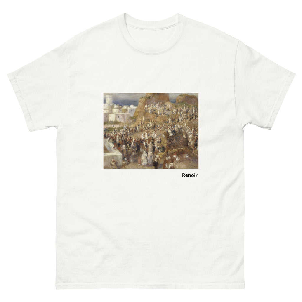 Unisex classic tee featuring Renoir's impressionist painting of an Algerian mosque scene