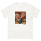 Unisex classic tee featuring Renoir's impressionist still life of flowers in a green vase