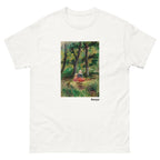 Unisex classic tee featuring Renoir's impressionist painting of a woman and child in a landscape
