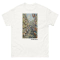 Unisex classic tee featuring Monet's lively impressionist painting of Rue Montorgueil in Paris