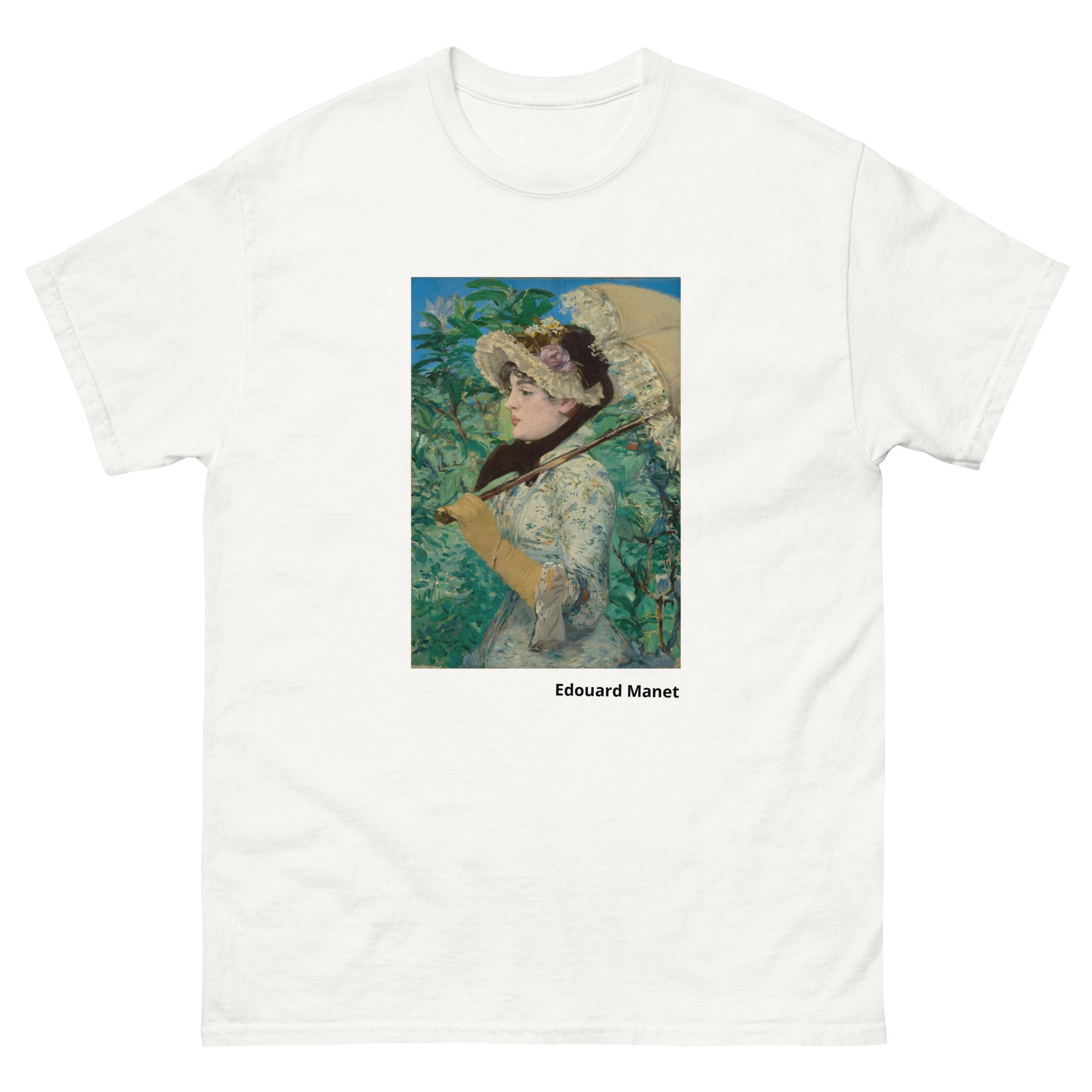 Unisex classic tee featuring Manet's impressionist portrait of a woman known as Jeanne