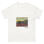 Unisex classic tee featuring Van Gogh's post-impressionist painting of an olive grove in Provence