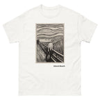 Unisex classic tee featuring Munch's iconic expressionist The Scream in monochrome tones