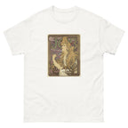 Unisex classic tee featuring Mucha's Art Nouveau Job cigarette papers advertising poster