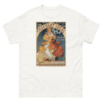 Unisex classic tee featuring Mucha's Art Nouveau Chocolat Idéal hot chocolate advertising poster