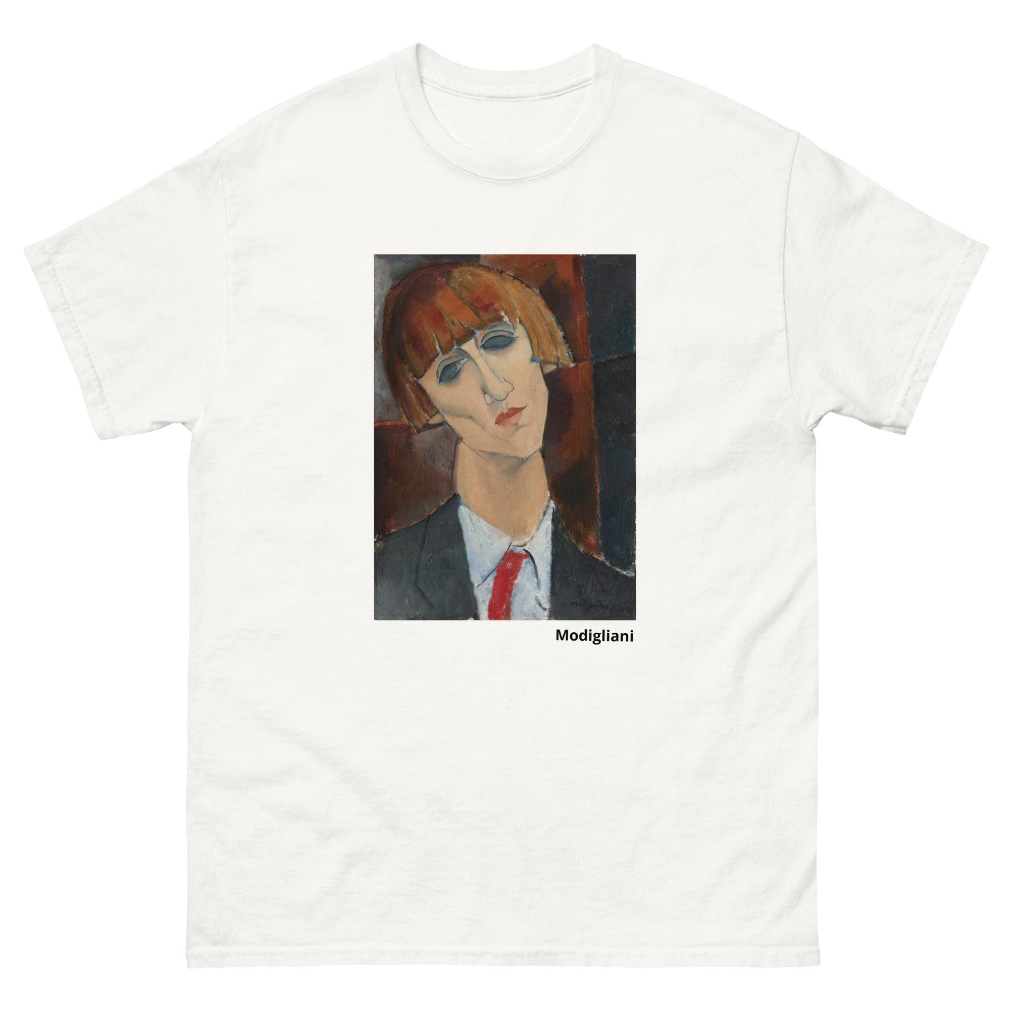 Unisex classic tee featuring Modigliani's elongated expressionist portrait of Madame Kisling