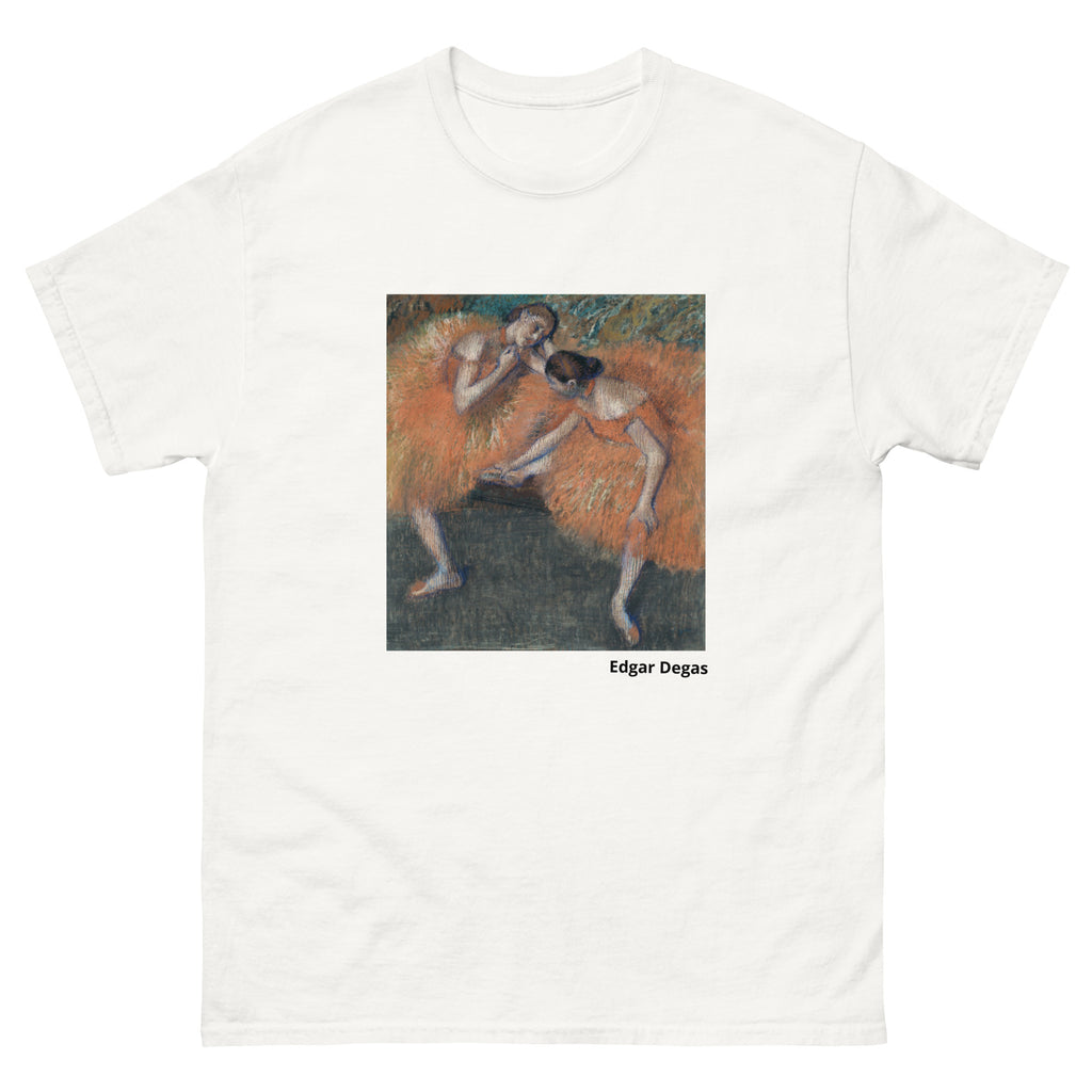 Unisex classic tee featuring Degas's impressionist painting of two ballet dancers rehearsing