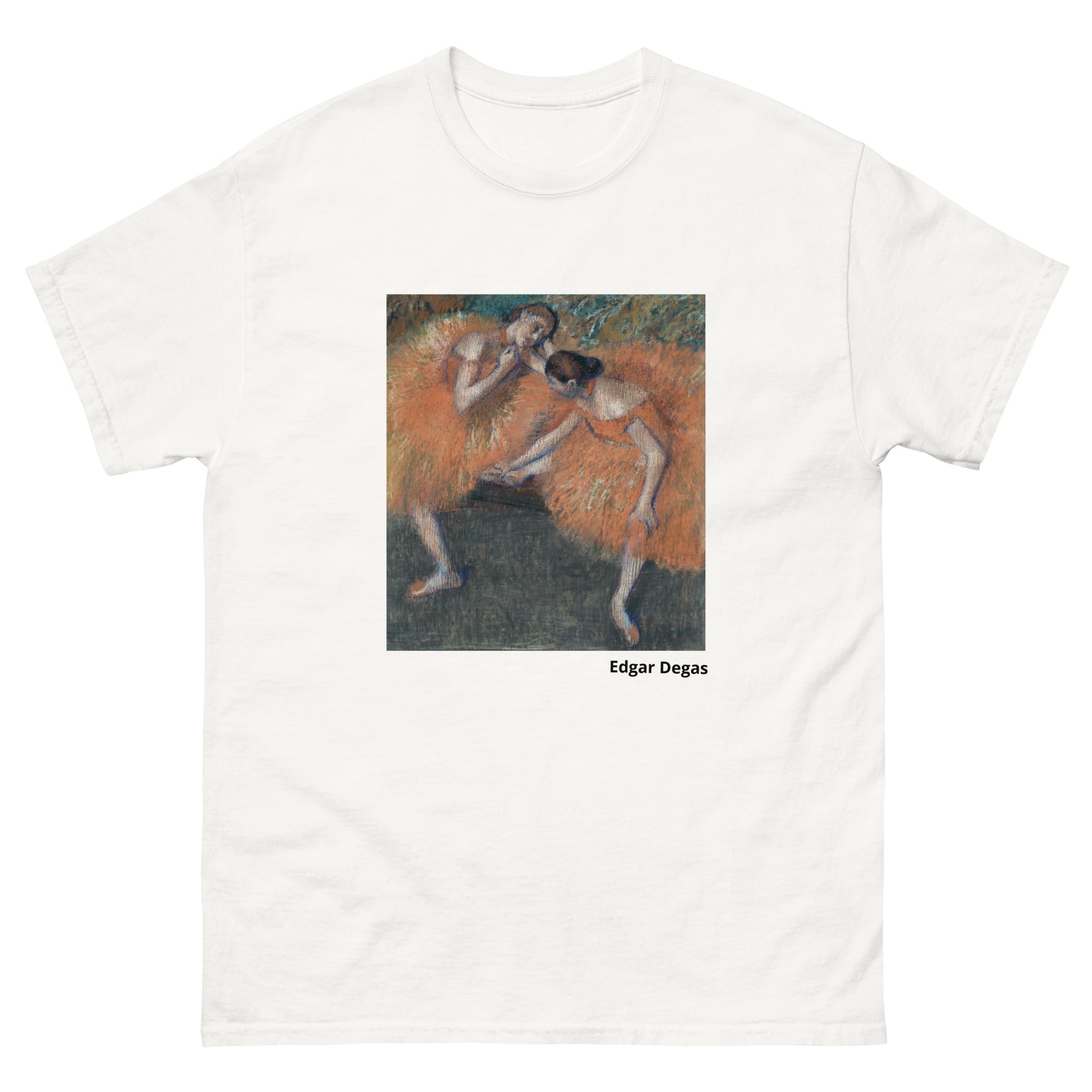 Unisex classic tee featuring Degas's impressionist painting of two ballet dancers rehearsing