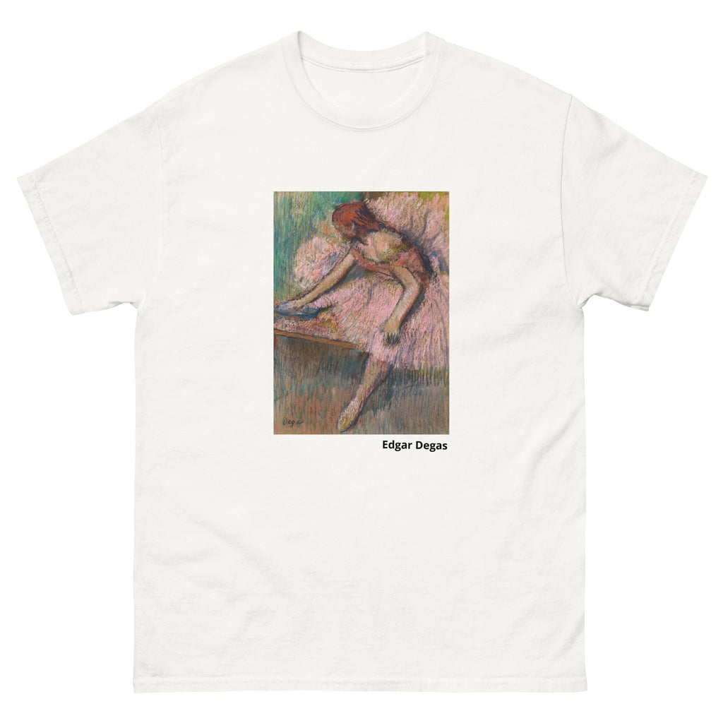 Unisex classic tee featuring Degas's impressionist painting of a ballet dancer in pink tutu