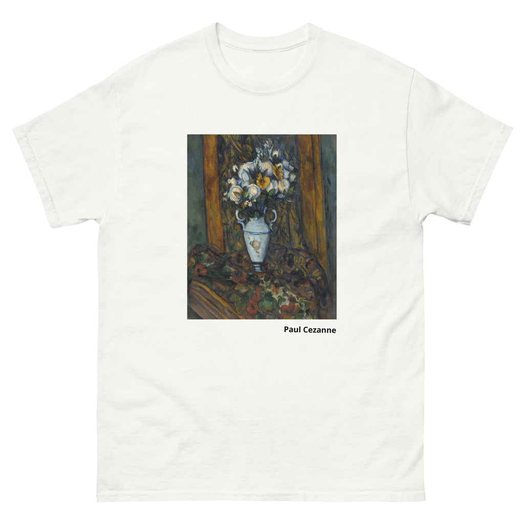 Unisex classic tee featuring Cézanne's post-impressionist still life of flowers in a vase