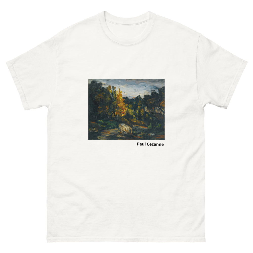 Unisex classic tee featuring Cézanne's post-impressionist French landscape painting Paysage