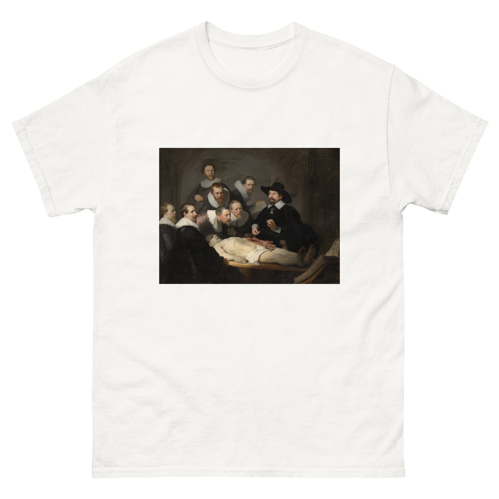 Unisex classic tee featuring Rembrandt's famous Anatomy Lesson of Dr. Nicolaes Tulp