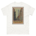Unisex classic tee featuring a classic vintage poster of busy Fifth Avenue in New York City