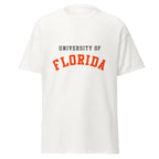 Unisex classic tee featuring University of Florida name and branding in orange and blue