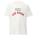Unisex classic tee featuring UNLV name and branding in scarlet and grey