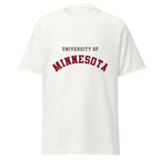 Unisex classic tee featuring University of Minnesota name and branding in maroon and gold