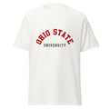 Unisex classic tee featuring Ohio State University name and branding in scarlet and grey