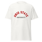 Unisex classic tee featuring Ohio State University name and branding in scarlet and grey