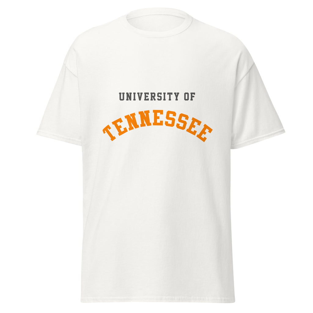 Unisex classic tee featuring University of Tennessee name and branding in orange and white