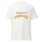 Unisex classic tee featuring University of Tennessee name and branding in orange and white