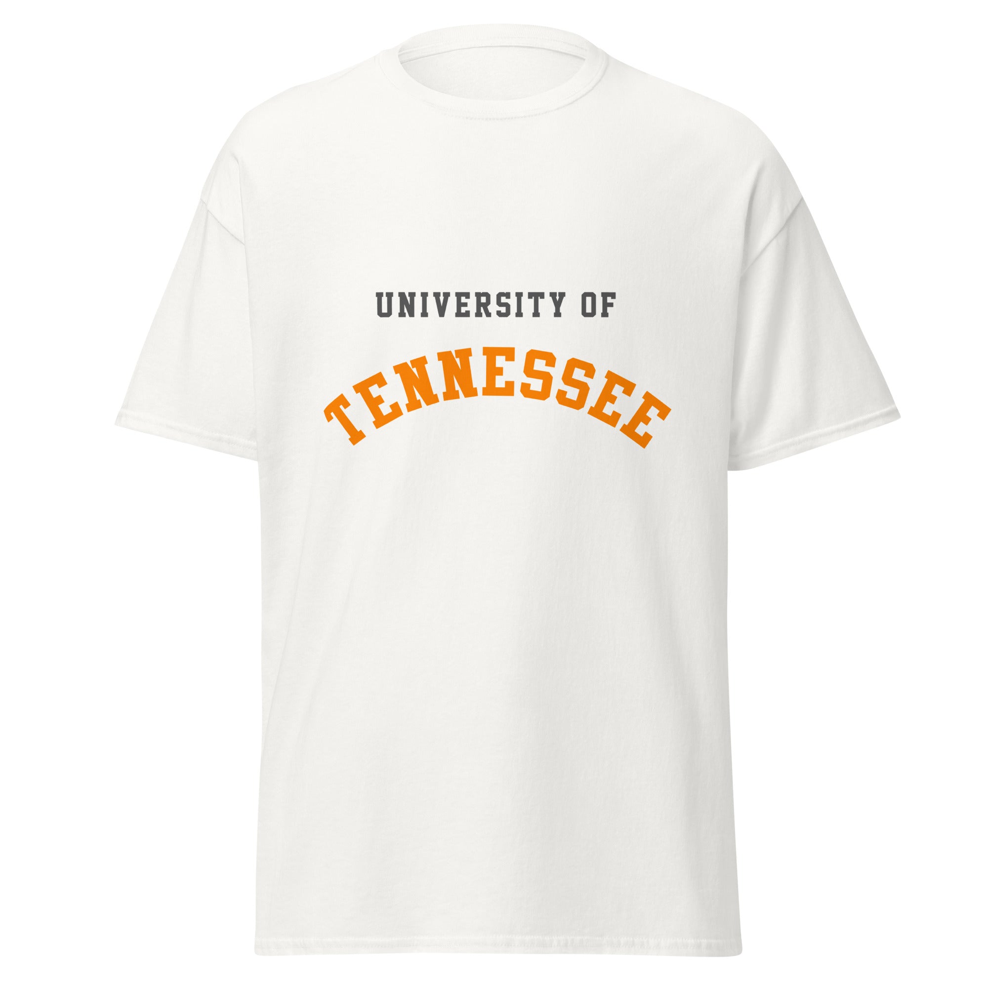 Unisex classic tee featuring University of Tennessee name and branding in orange and white