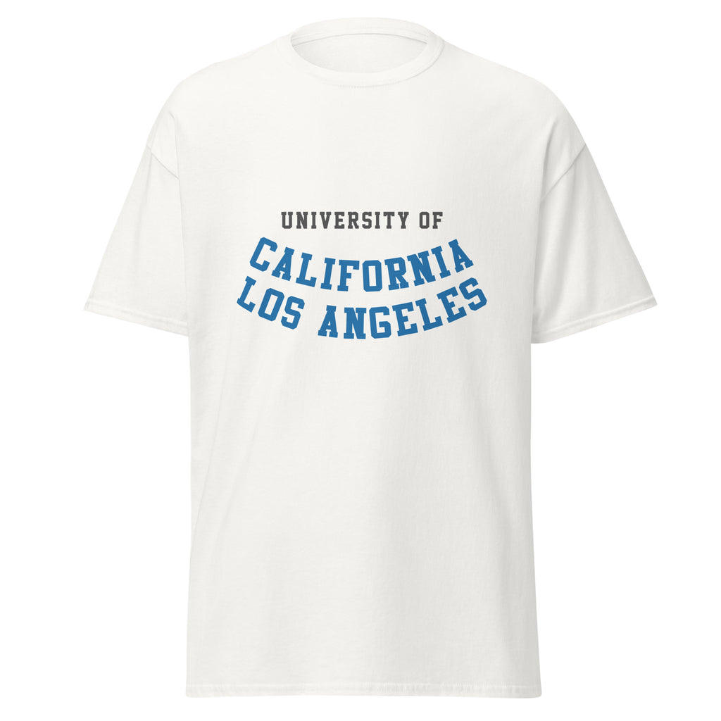 Unisex classic tee featuring UCLA name and branding in blue and gold