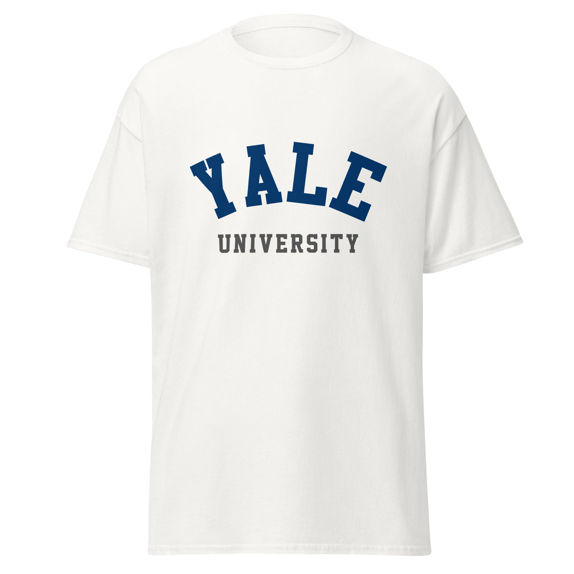 Unisex burgundy t-shirt featuring Yale University logo printed across the front chest
