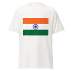Unisex black t-shirt featuring Indian flag design printed across the front chest