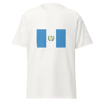 Unisex black t-shirt featuring Guatemalan flag design printed across the front chest