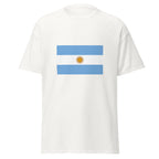 Unisex black t-shirt featuring Argentine flag design printed across the front chest