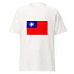 Unisex black t-shirt featuring Taiwanese flag design printed across the front chest