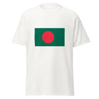 Unisex black t-shirt featuring Bangladeshi flag design printed across the front chest