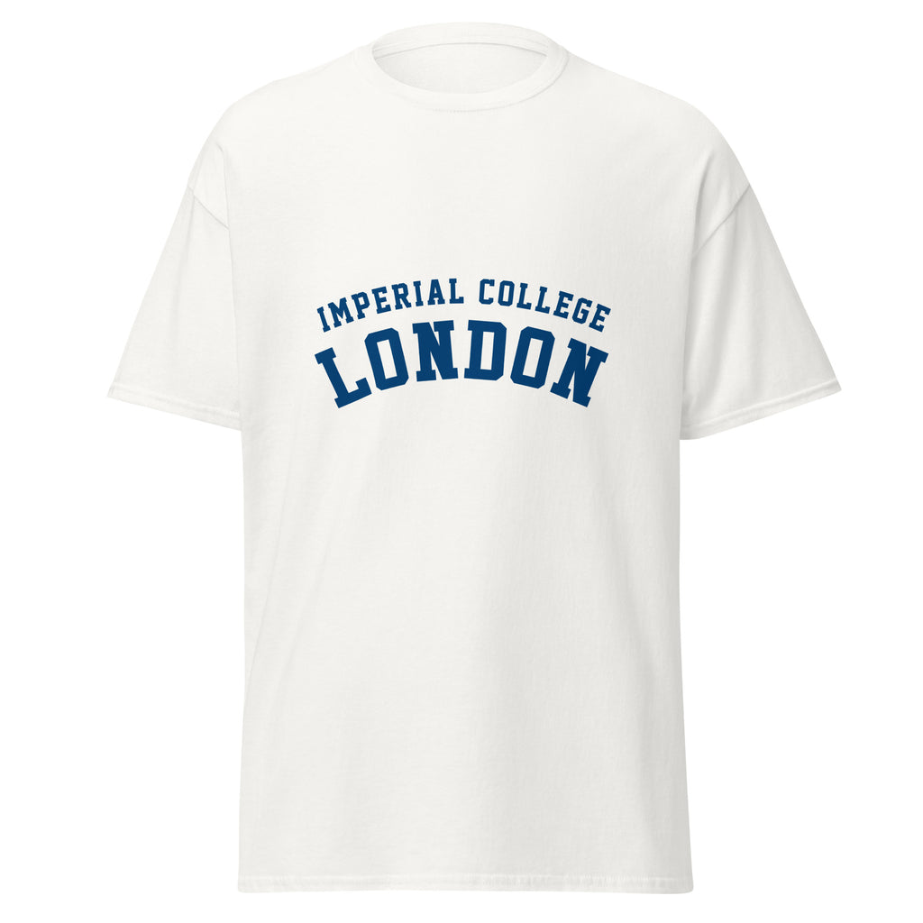 Unisex black t-shirt featuring Imperial College London logo printed across the front chest