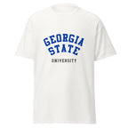 Unisex black t-shirt featuring Georgia State University logo printed across the front chest