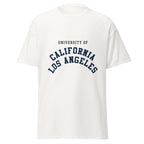 Unisex black t-shirt featuring UCLA logo printed across the front chest