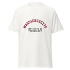 Unisex black t-shirt featuring MIT logo printed across the front chest