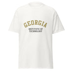 Unisex black t-shirt featuring Georgia Tech logo printed across the front chest