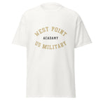 Unisex black t-shirt featuring West Point logo printed across the front chest